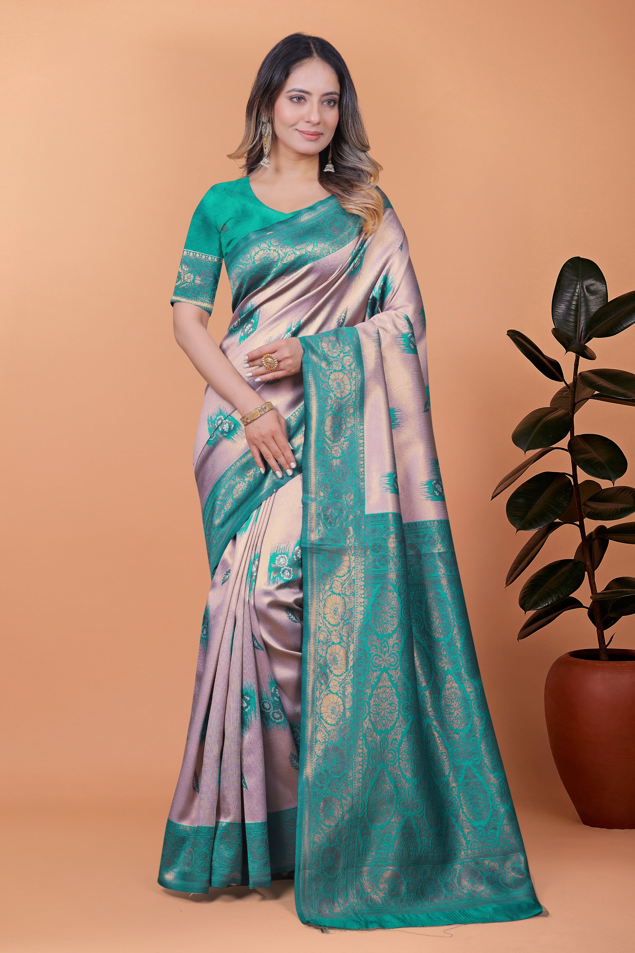 Banarasi Silk Saree with Zari Embellishment with 8 color option ✨💙💚